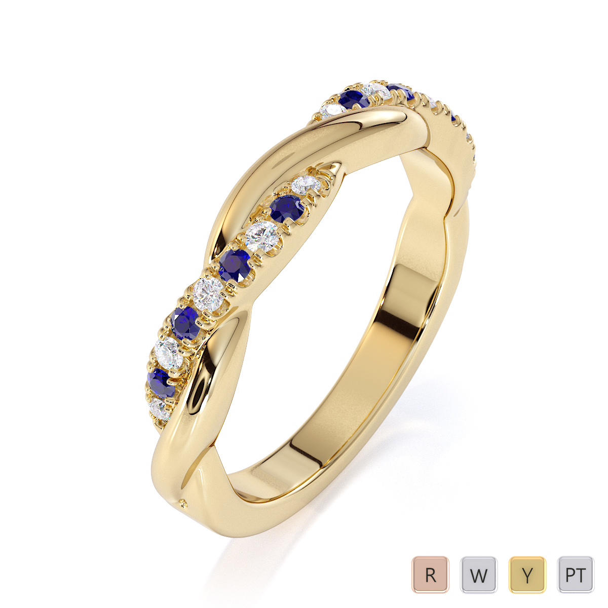 Rainbow Sapphire Eternity Band - Exquisite Precious Gemstone Jewelry